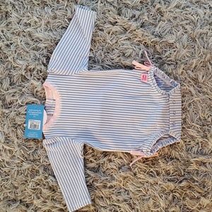 NWT Ruffle Butts baby 3-6mo Seersucker swimsuit
